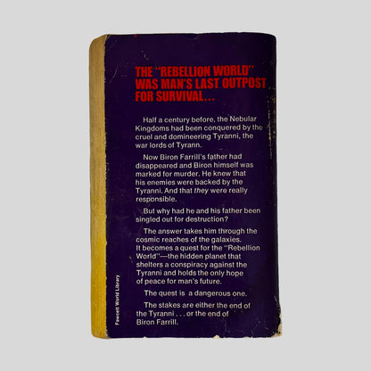 Back cover of The Stars, Like Dust by Isaac Asimov showing back text summary and author details.