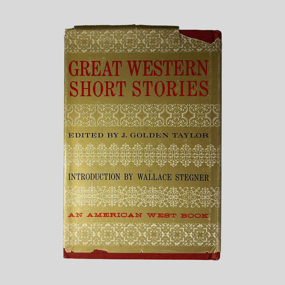 Back cover of Great Western Short Stories edited by J. Golden Taylor showing anthology summary and list of authors.