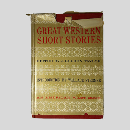 Front cover of Great Western Short Stories edited by J. Golden Taylor, vintage acceptable condition hardcover edition (Historical Fiction).