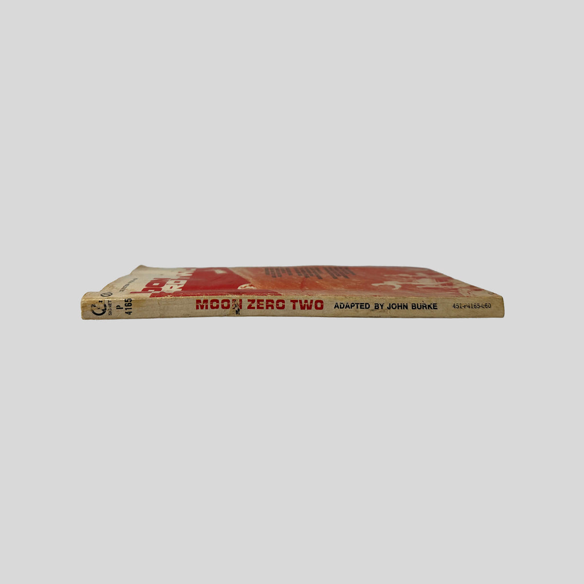Spine view of Moon Zero Two vintage Signet mass market paperback edition by John Burke.