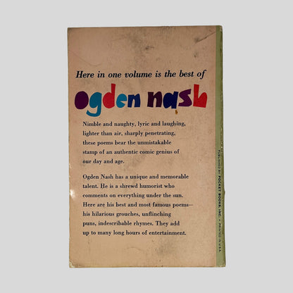 Back cover of The Pocket Book Of Ogden Nash showing back cover summary and publisher information.