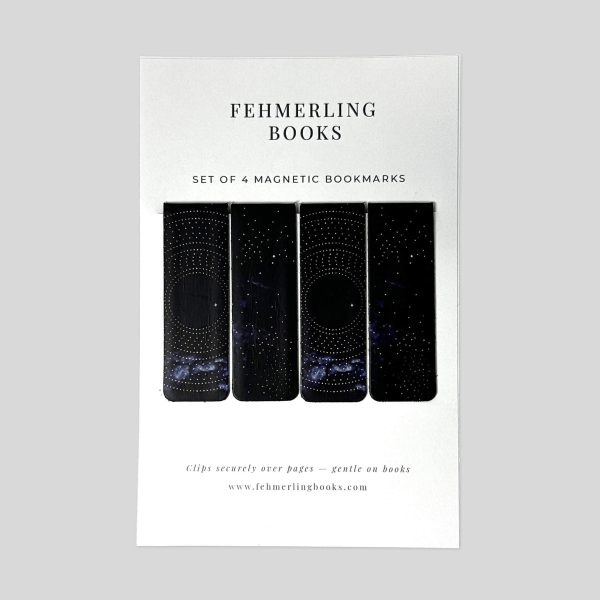 Starlight and Orbit deep navy celestial magnetic clips set of 4 by Fehmerling Books