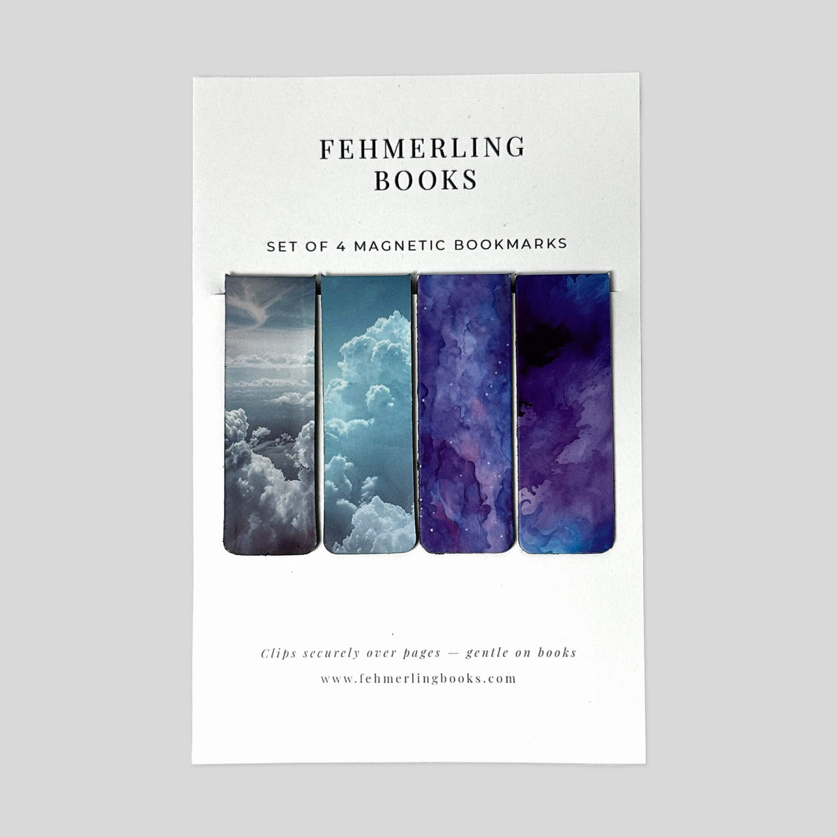 Atmospheric Skyscapes pastel clouds and dawn twilight magnetic page markers by Fehmerling Books.