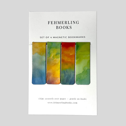 Meadow Watercolor soft green landscape and pasture watercolor magnetic clips by Fehmerling Books.