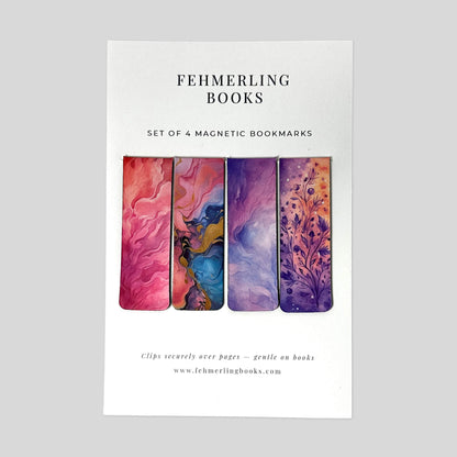 Velvet Bloom and Marble botanical floral and stone texture magnetic page clips by Fehmerling Books.