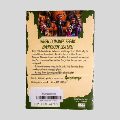 Goosebumps Night of the Living Dummy by R.L. Stine - Back Cover - Fehmerling Books
