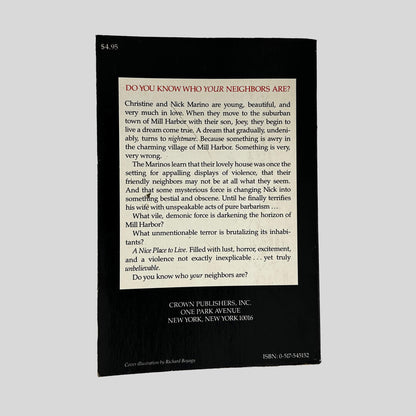 Back cover of A Nice Place To Live by Robert C. Sloane showing back cover blurb and publication details. 1st edition.