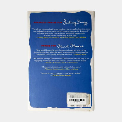 Back cover of Feeding Frenzy by Stuart Stevens showing back jacket blurb and review quotes.