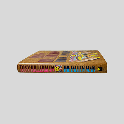 Spine view of The Fallen Man vintage hardcover edition by Tony Hillerman.