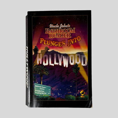 Front cover of Uncle John's Bathroom Reader Plunges Into Hollywood by Bathroom Readers' Institute, vintage good condition paperback edition (Film history & comedy).